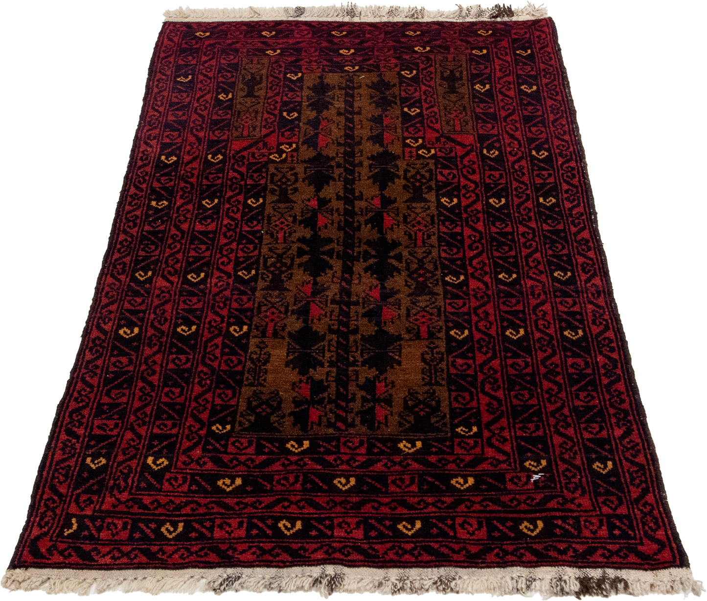 W 2.8 L 4.6 Baluch 100% Wool Hand-Woven All-Over Design - 20757