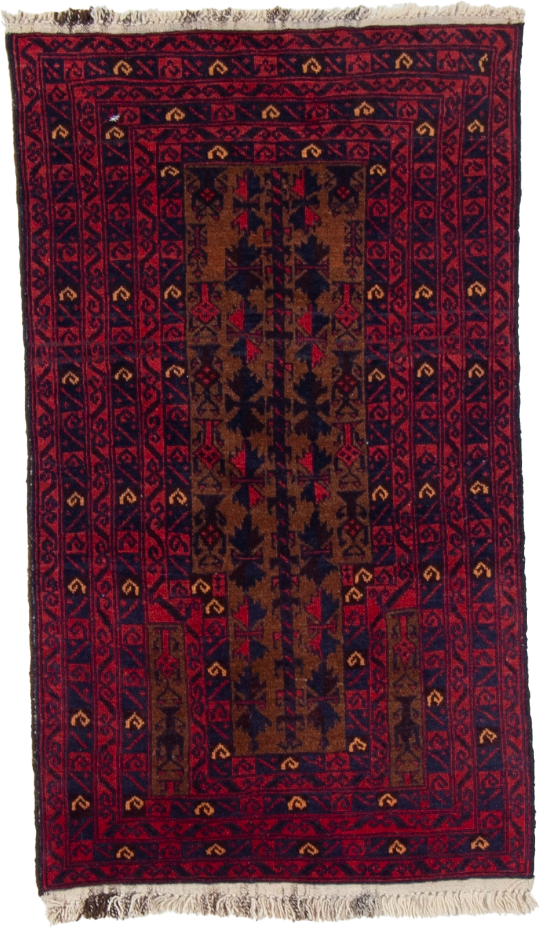 W 2.8 L 4.6 Baluch 100% Wool Hand-Woven All-Over Design - 20757