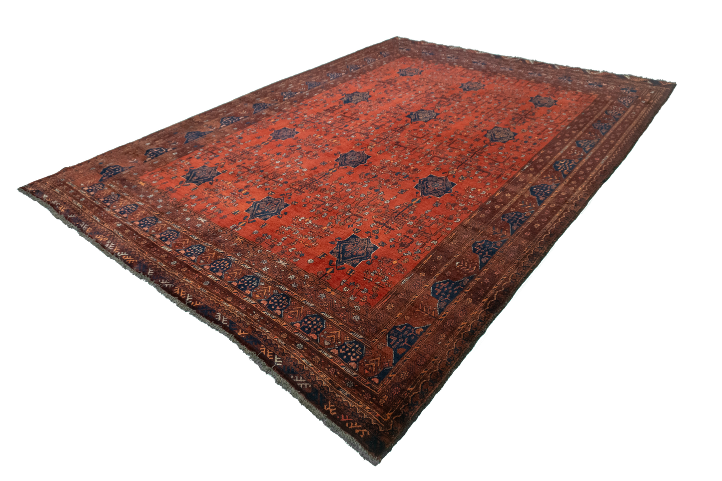 W 6.11 L 9.5 Turkaman 100% Wool Handmade All Over Design - 20788