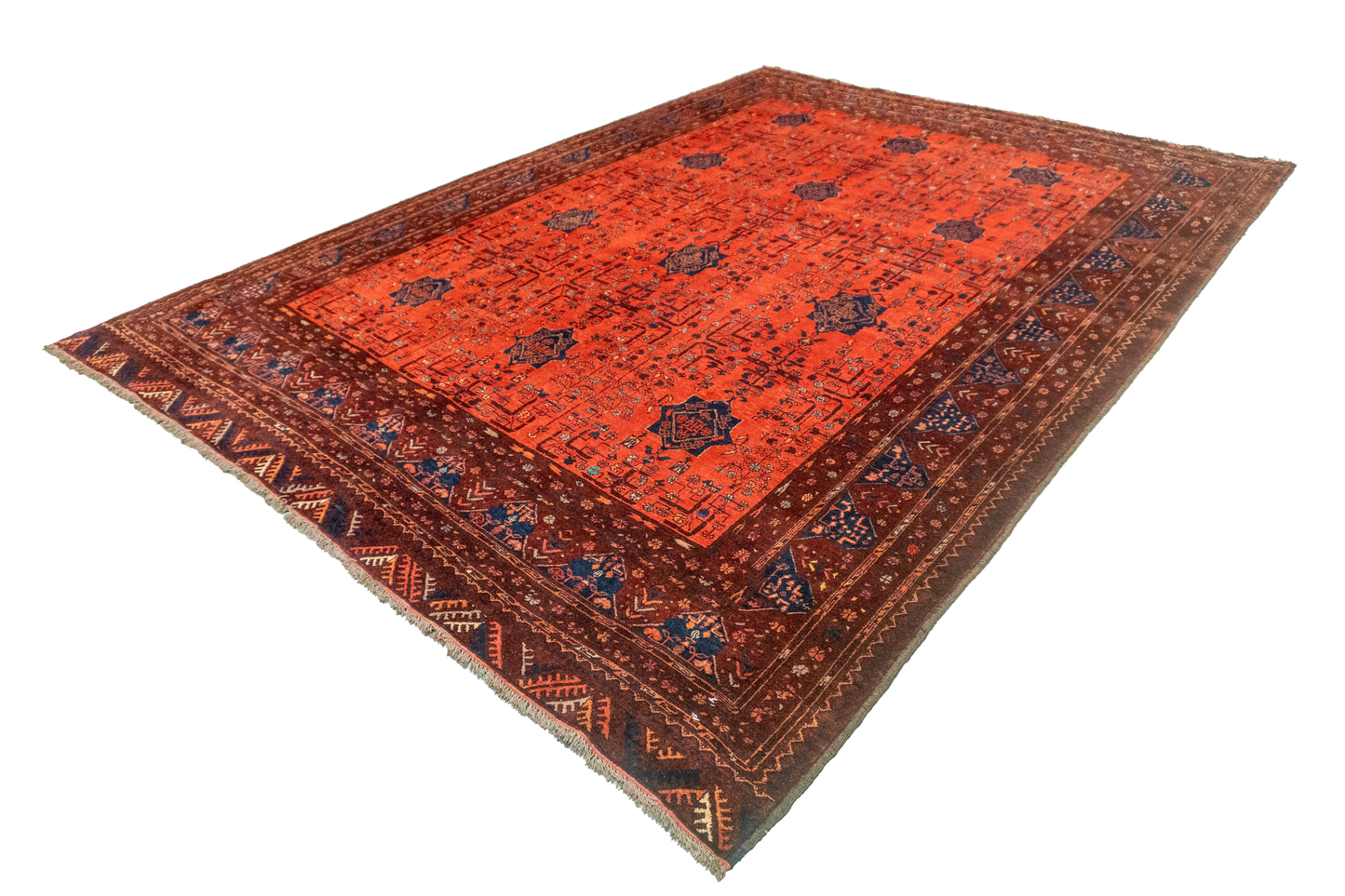 W 6.11 L 9.5 Turkaman 100% Wool Handmade All Over Design - 20788