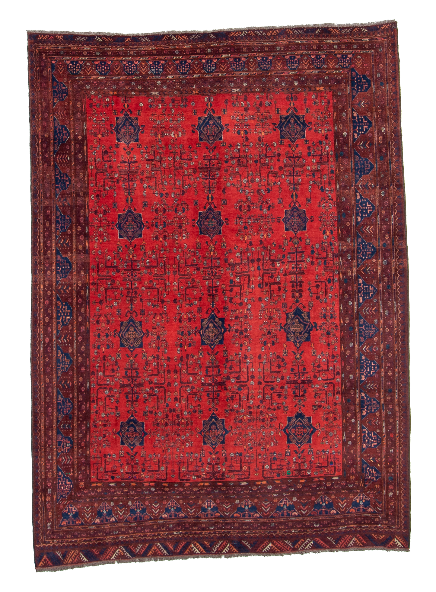 W 6.11 L 9.5 Turkaman 100% Wool Handmade All Over Design - 20788