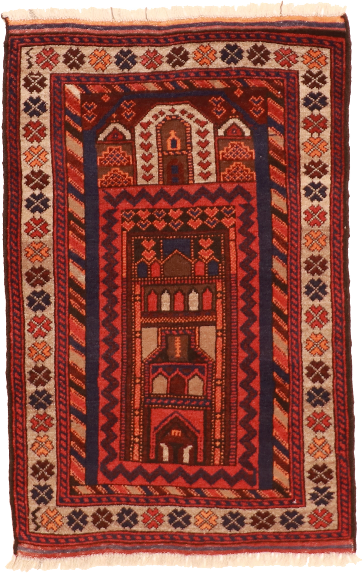 W 3.1 L 4.8 Baluch 100% Wool Hand-Woven All-Over Design - 20803