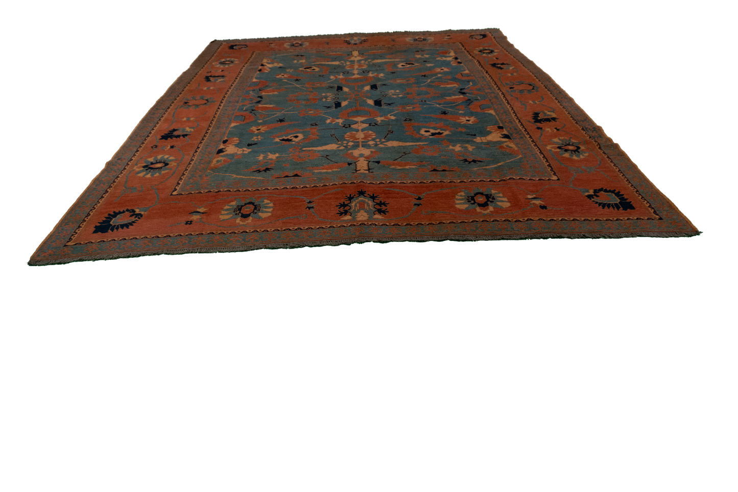 W 8.2 L 9.8 Sumak 100% Wool Hand-Woven All-Over Design - 20815