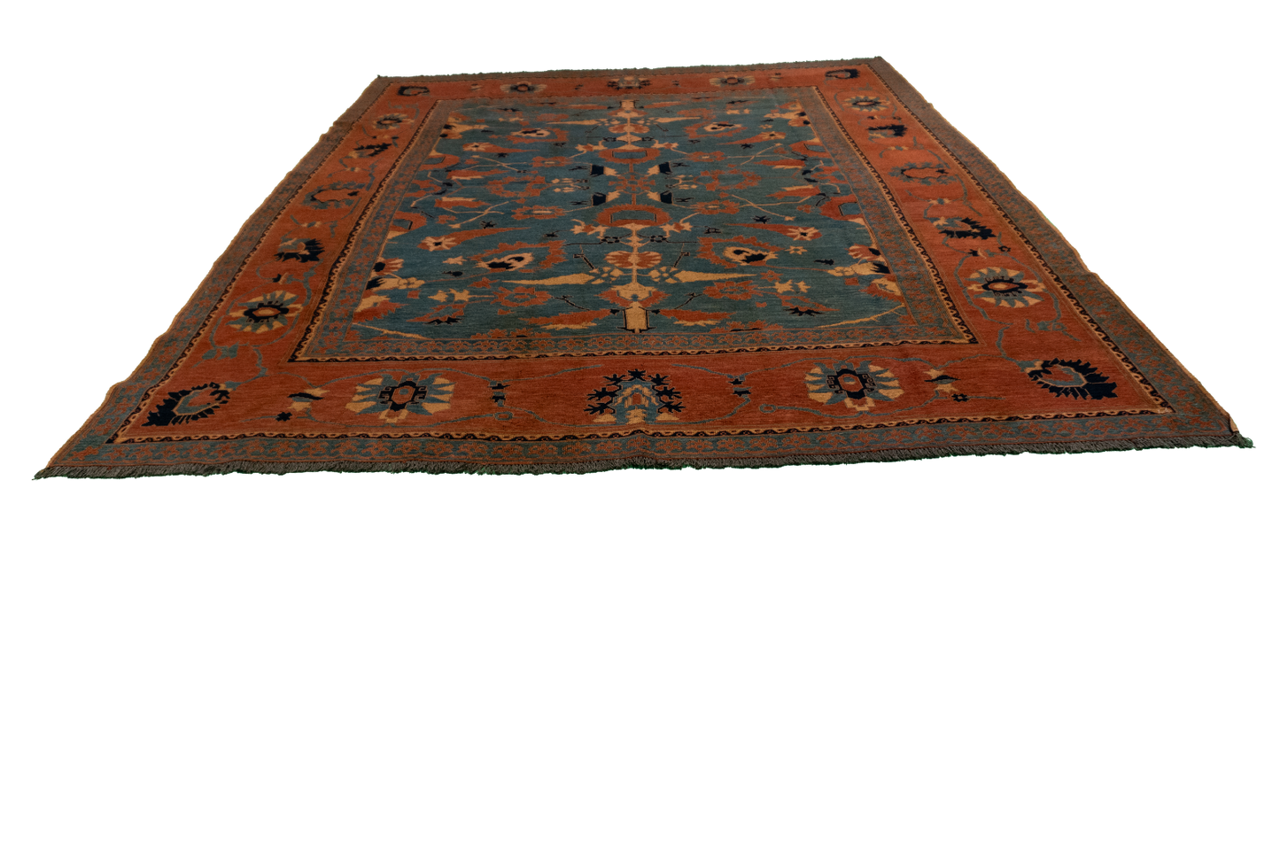W 8.2 L 9.8 Sumak 100% Wool Hand-Woven All-Over Design - 20815