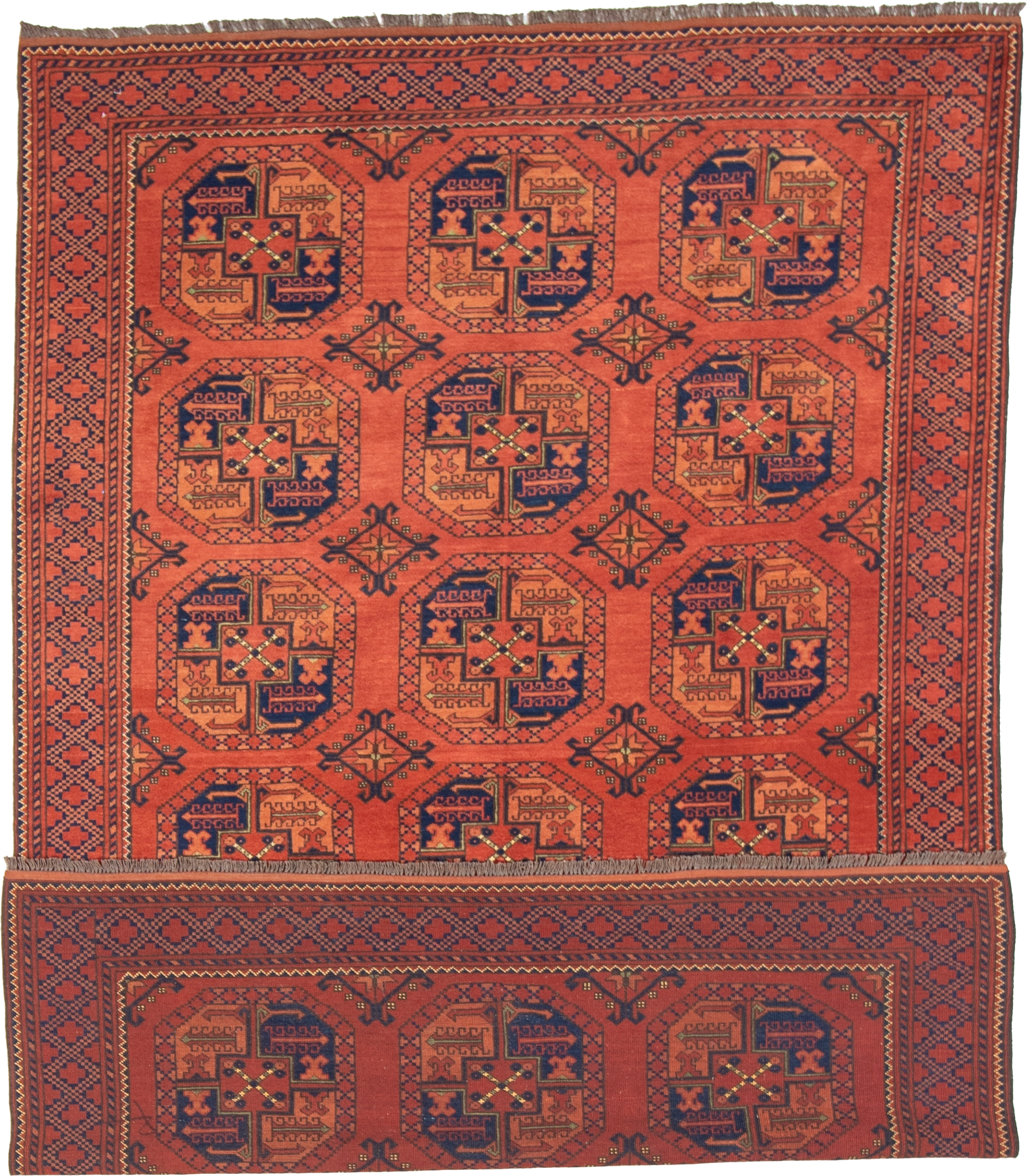 W 6 L 8.10 Turkaman 100% Wool Hand-Woven Geometric Design - 20936