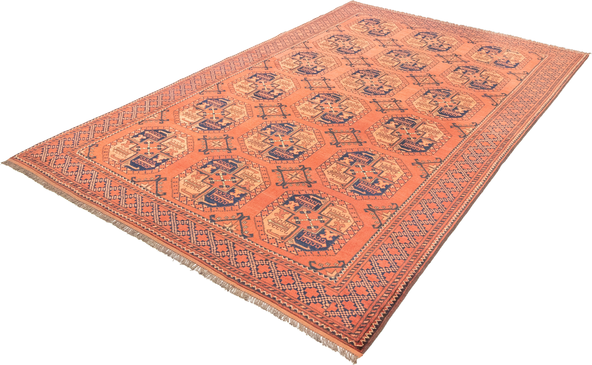 W 6 L 8.10 Turkaman 100% Wool Hand-Woven Geometric Design - 20936