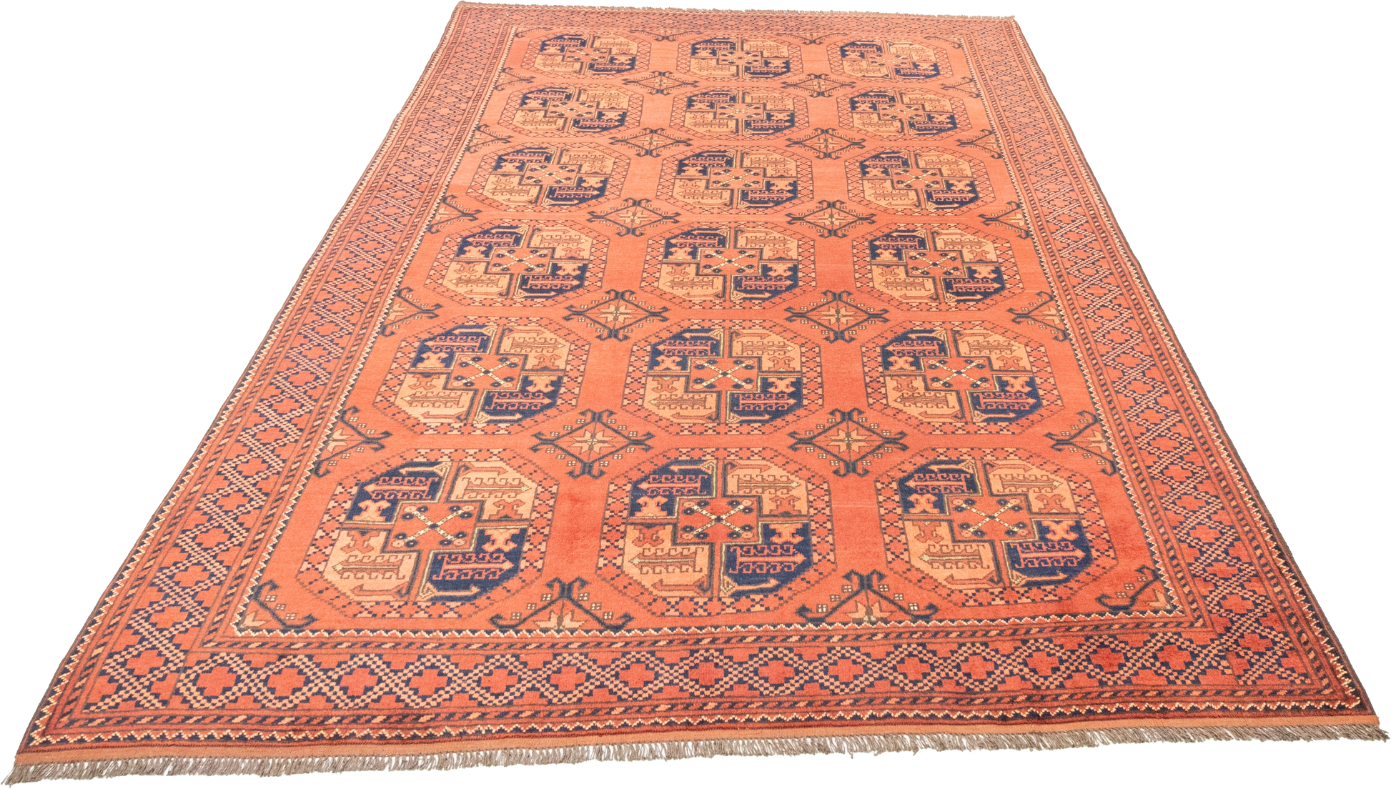 W 6 L 8.10 Turkaman 100% Wool Hand-Woven Geometric Design - 20936