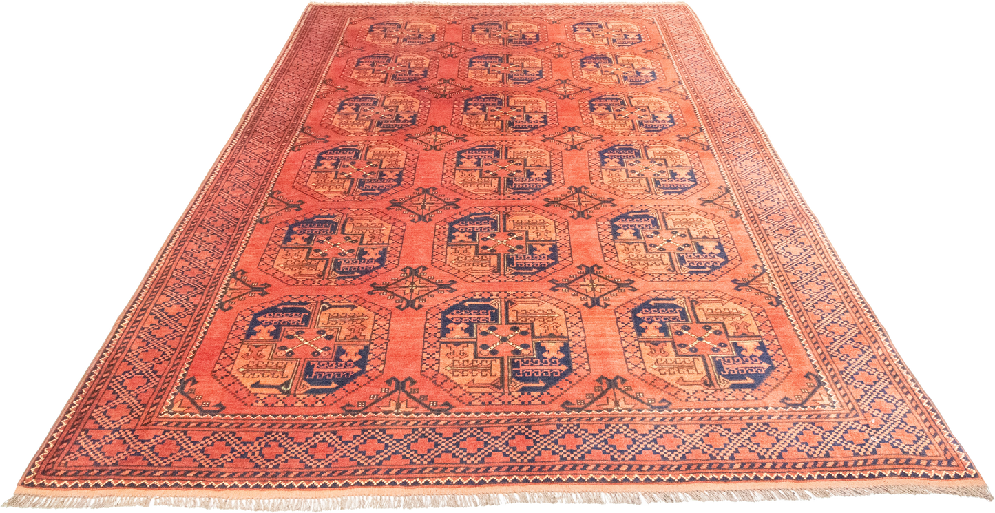 W 6 L 8.10 Turkaman 100% Wool Hand-Woven Geometric Design - 20936