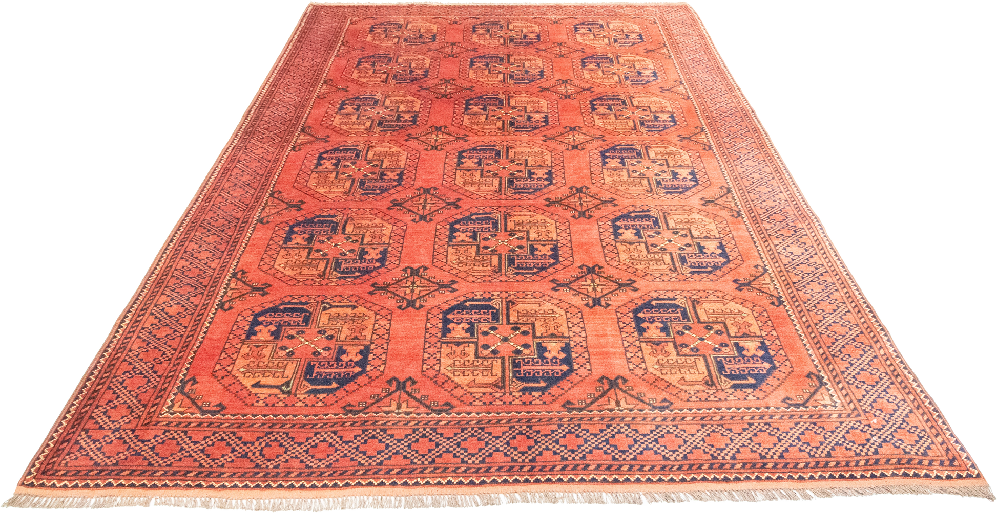 W 6 L 8.10 Turkaman 100% Wool Hand-Woven Geometric Design - 20936