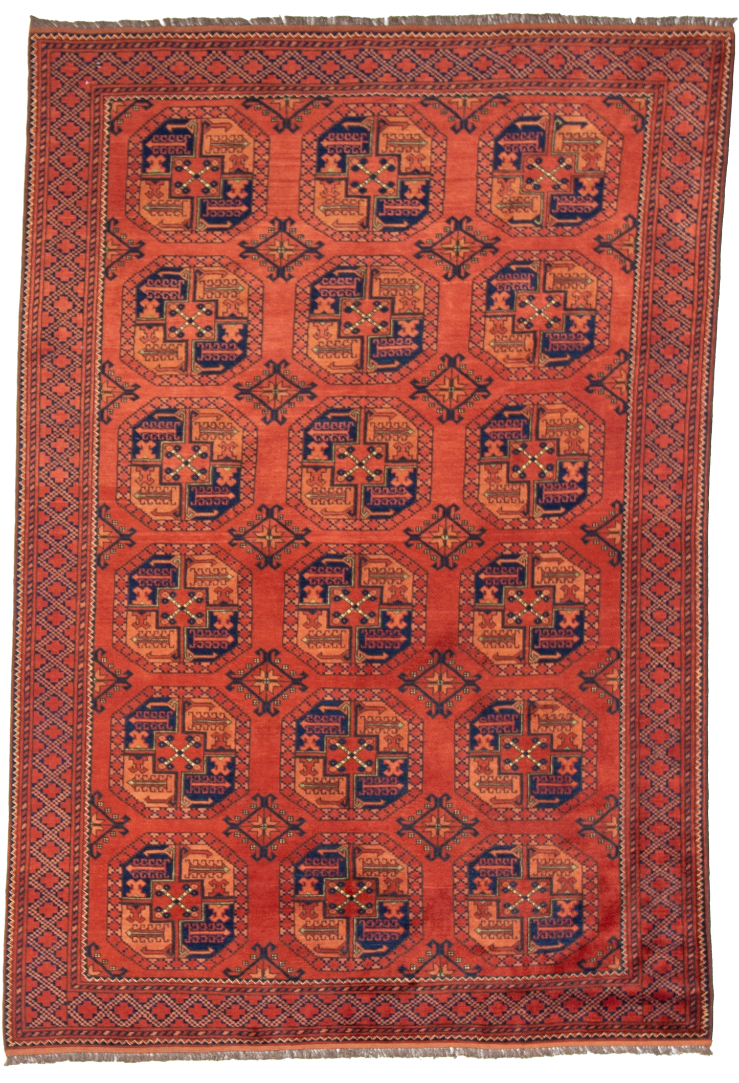 W 6 L 8.10 Turkaman 100% Wool Hand-Woven Geometric Design - 20936