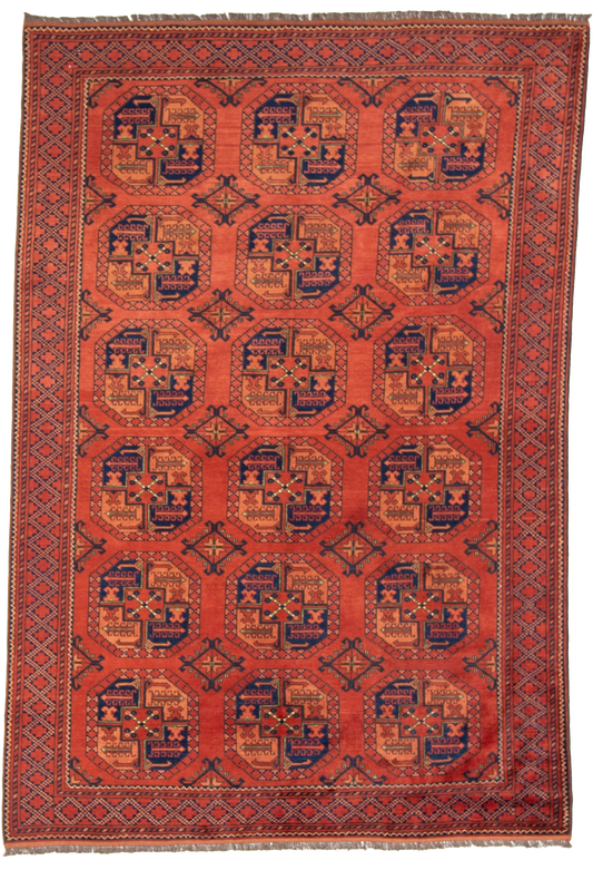 W 6 L 8.10 Turkaman 100% Wool Hand-Woven Geometric Design - 20936