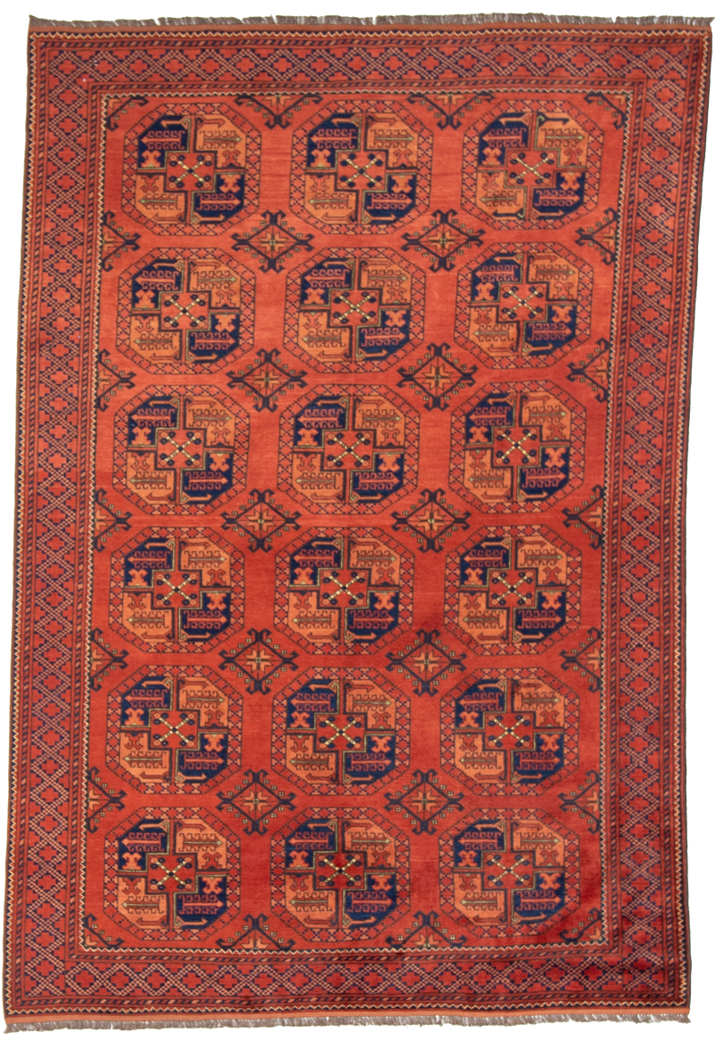 W 6 L 8.10 Turkaman 100% Wool Hand-Woven Geometric Design - 20936