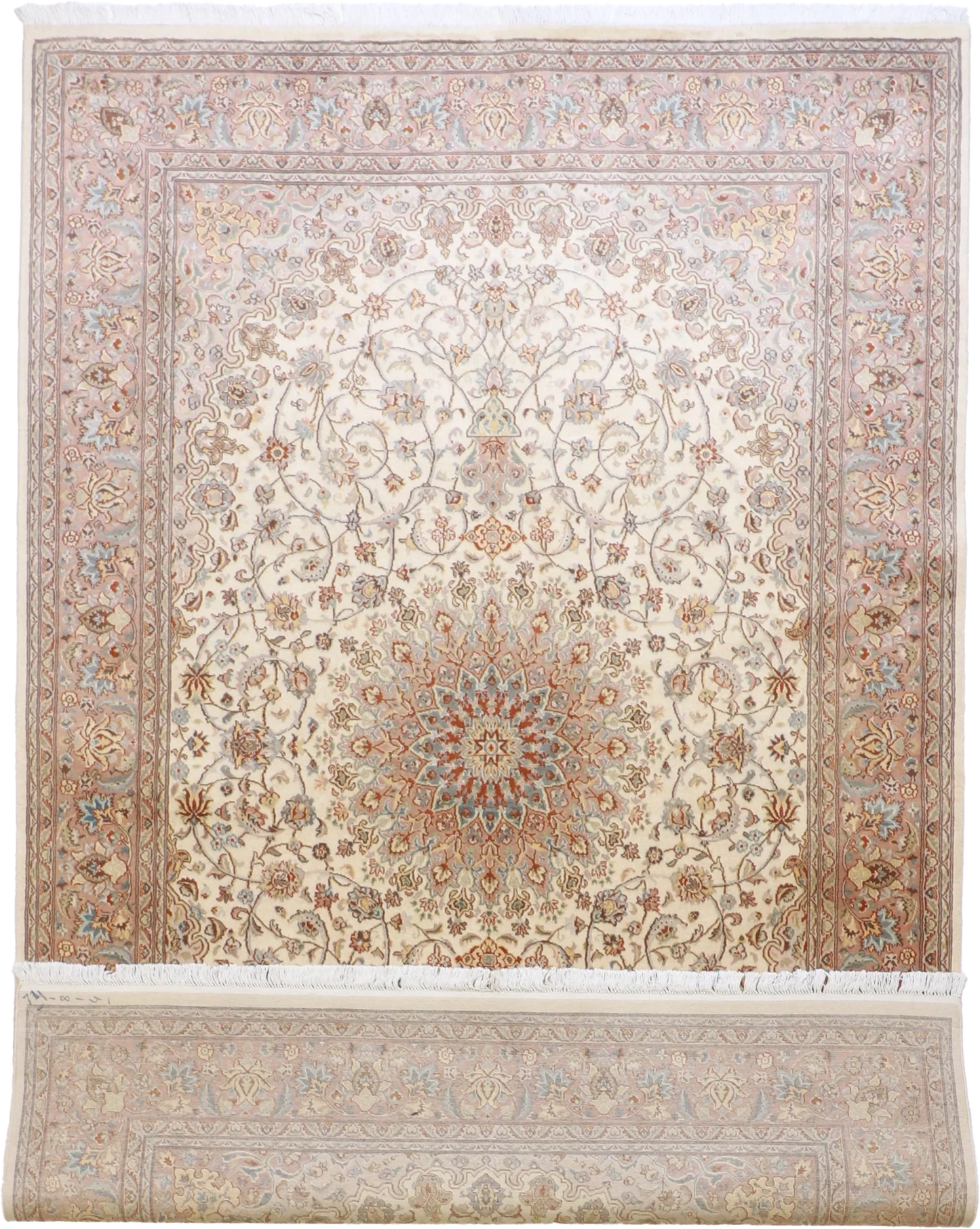 W 6.2 L 9.1 Tabriz 100% Wool Hand-Woven Floral Design - 20953