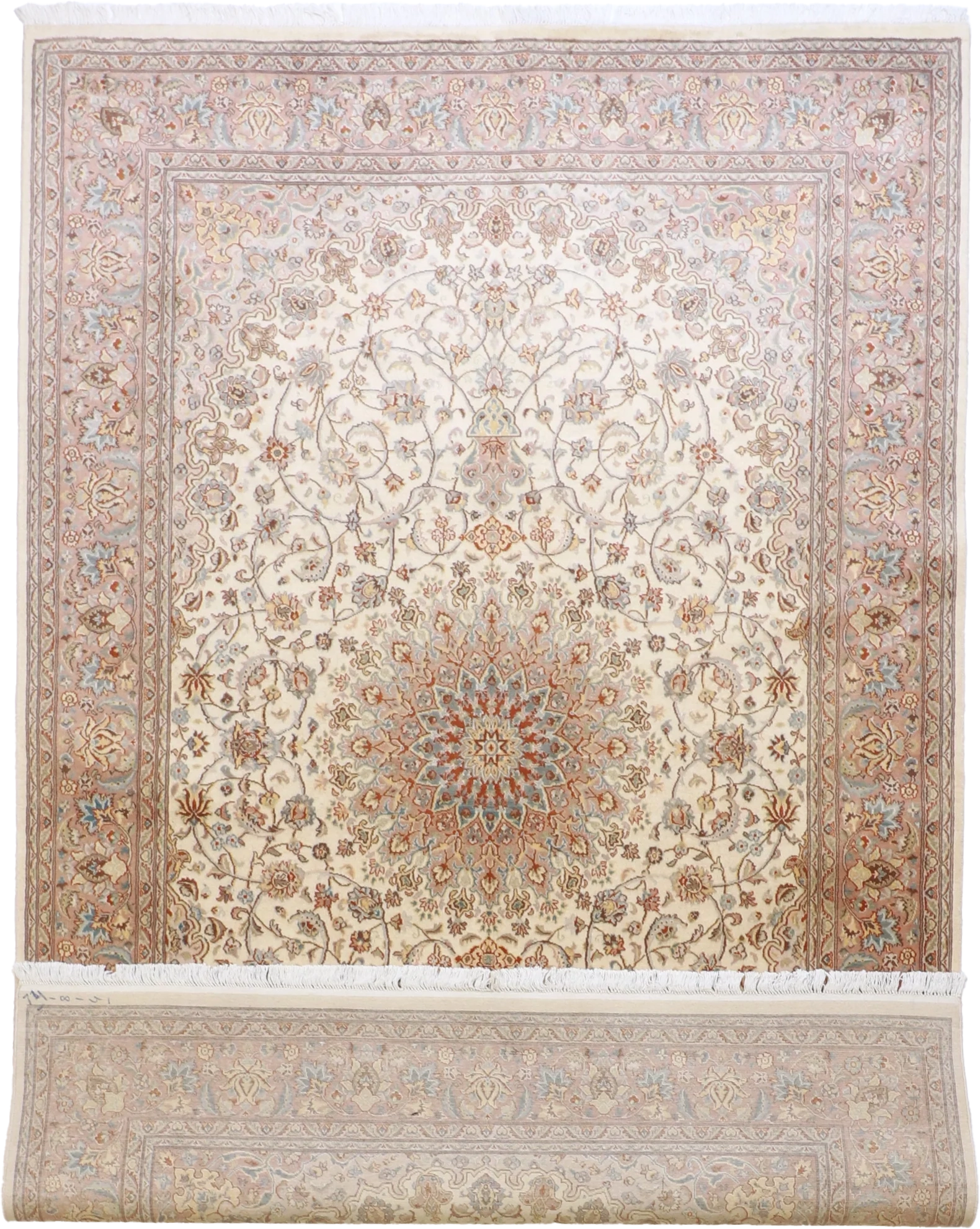 W 6.2 L 9.1 Tabriz 100% Wool Hand-Woven Floral Design - 20953