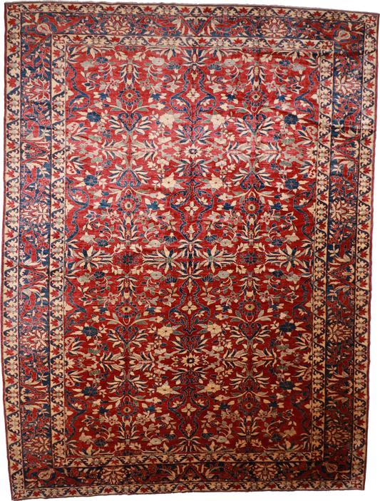 W 14.4 L 18.9 Shirvan 100% Wool Hand-Woven All-Over Design - 21131