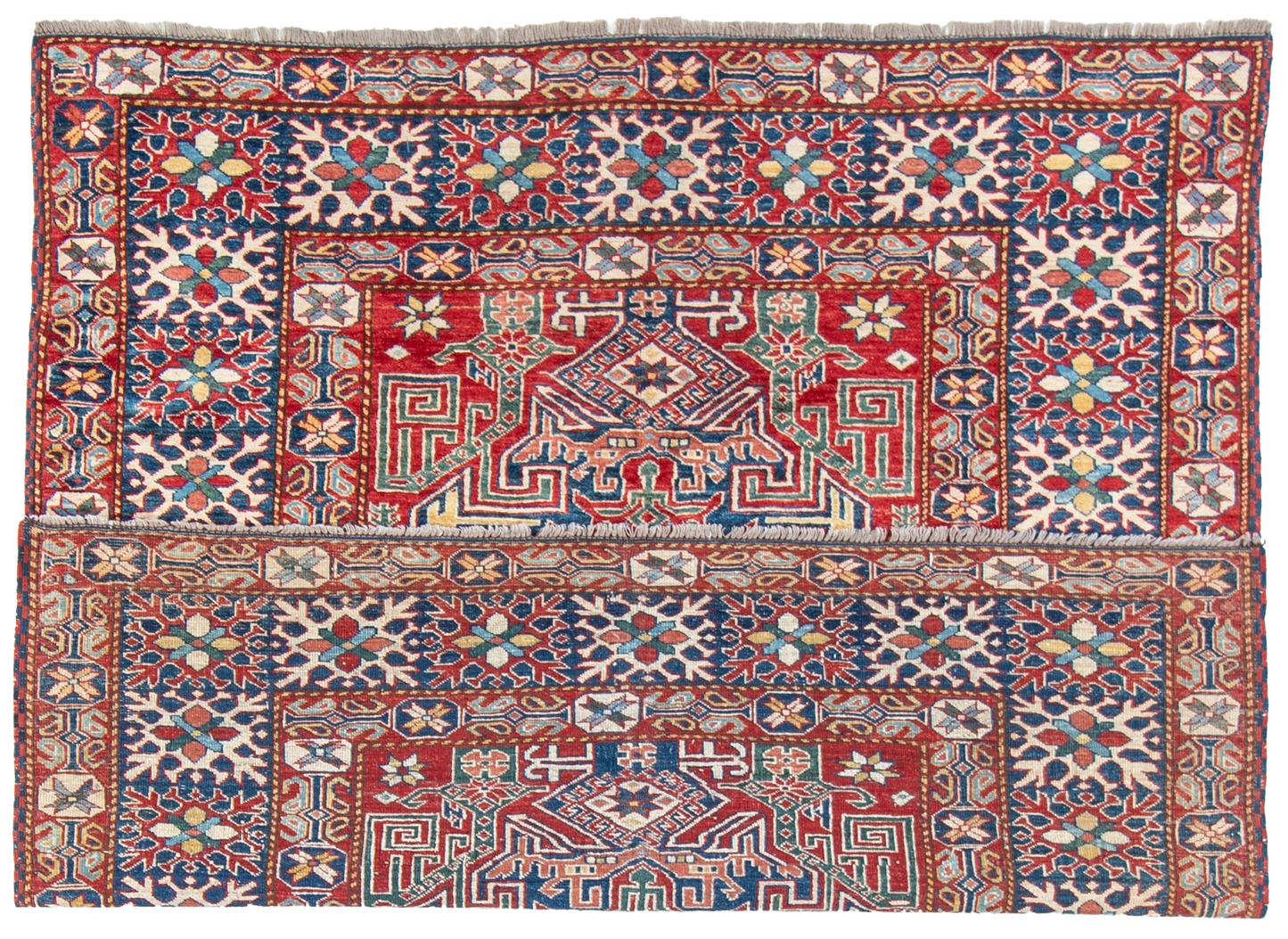 W 5.10 L 6 Shirvan 100% Wool Hand-Woven Geometric Medallion Design - 21278