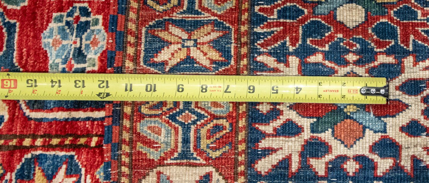 W 5.10 L 6 Shirvan 100% Wool Hand-Woven Geometric Medallion Design - 21278