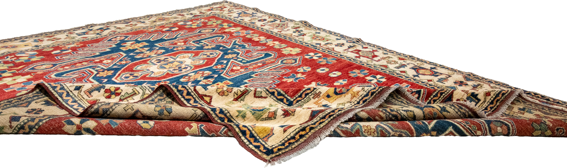 W 6.2 L 7.8 Shirvan 100% Wool Hand-Woven Geometric Design - 21303