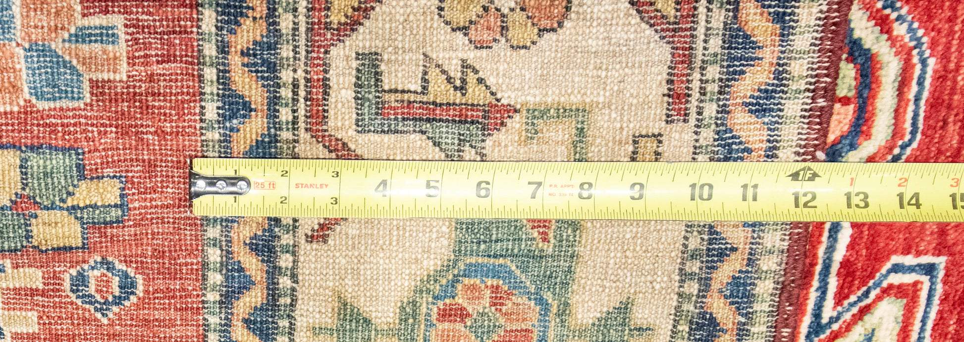 W 6.2 L 7.8 Shirvan 100% Wool Hand-Woven Geometric Design - 21303