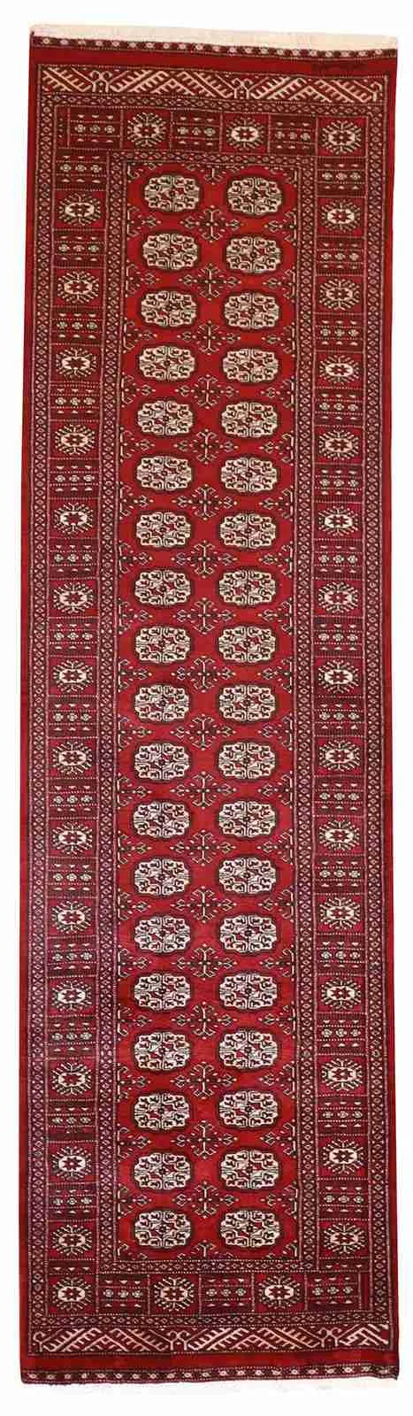 2.8 x 9.5 - Bokhara Fine Geometric Rectangle - Finest Hand-Knotted Quality Wool — 21520