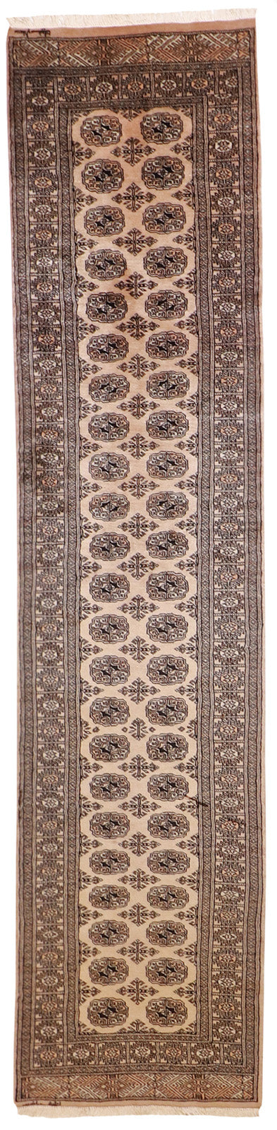 W 2.6 L 10.11 Bokhara Runner 100% Wool Handmade Pakistan Geometric Design - 21532