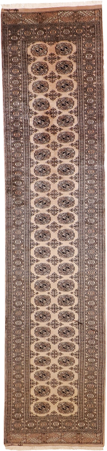 W 2.6 L 10.11 Bokhara Runner 100% Wool Hand-Woven Geometric Design - 21532