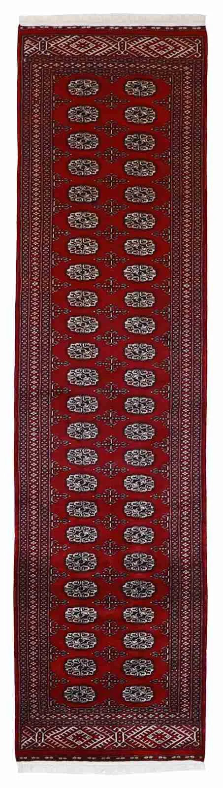 2.7 x 10.5 - Bokhara Fine Geometric Rectangle - Finest Hand-Knotted Quality Wool — 21644