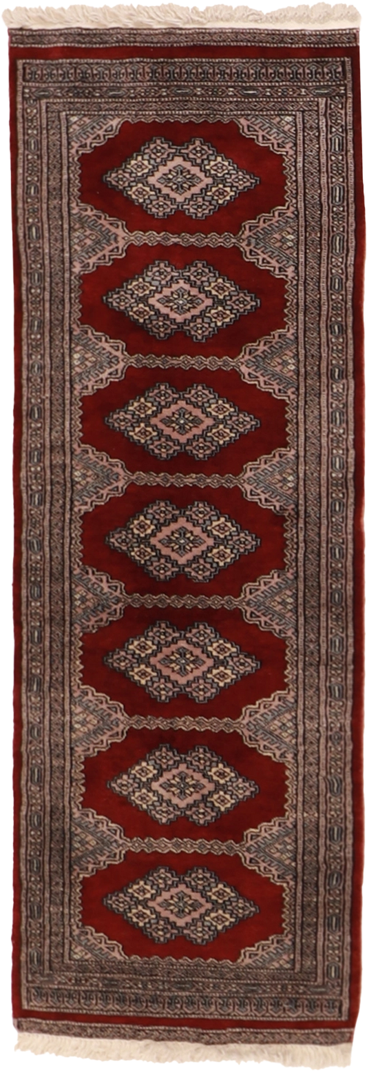 W 2.1 L 5.1 Kashan Runner 100% Wool Hand-Woven All-Over Design - 21703