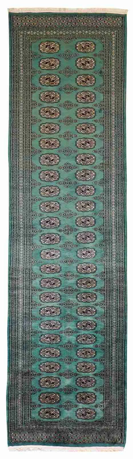 W 2.8 L 9.7 Bokhara Runner 100% Wool Hand-Woven Geometric Design - 21719