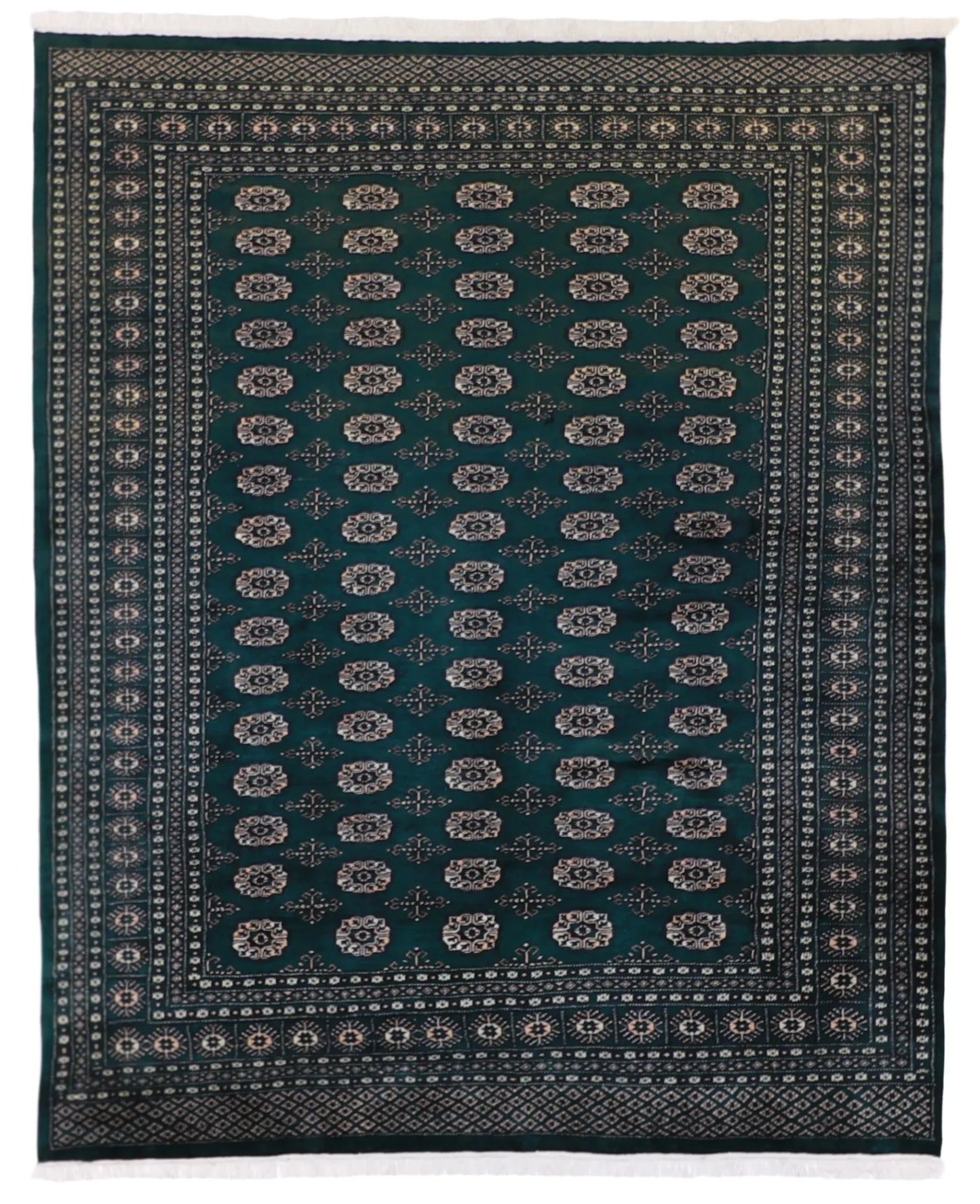 6x9 - Bokhara Wool Geometric Rectangle - Hand Knotted Rug — 21780
