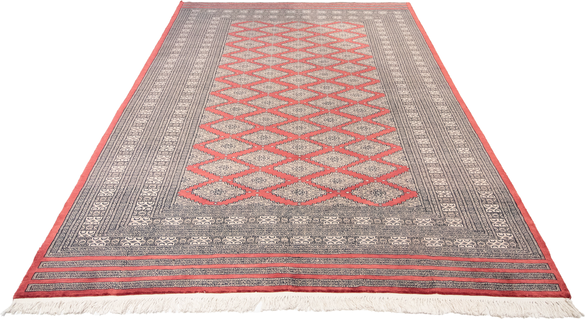 W 6.1 L 9 Bokhara 100% Wool Hand-Woven All-Over Design - 21804