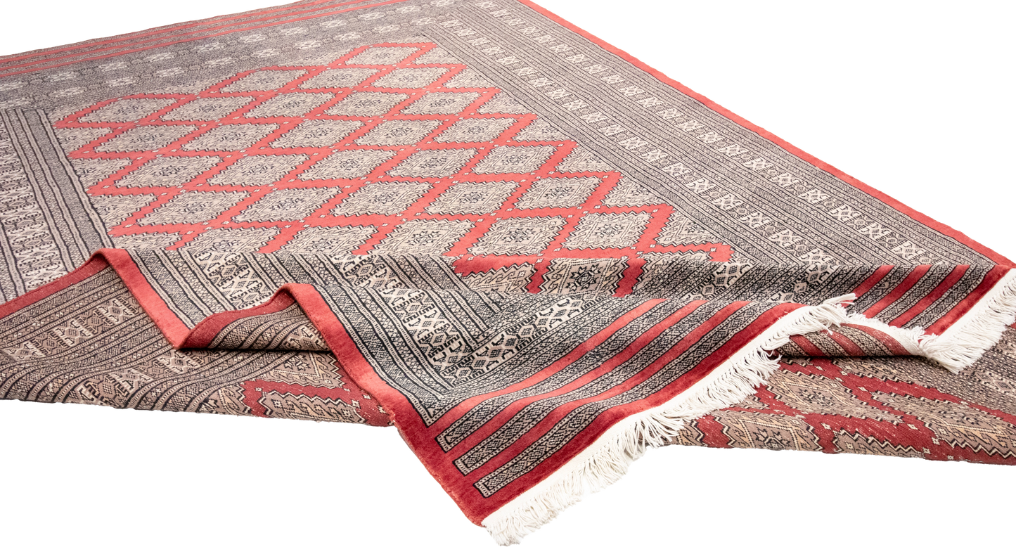 W 6.1 L 9 Bokhara 100% Wool Hand-Woven All-Over Design - 21804