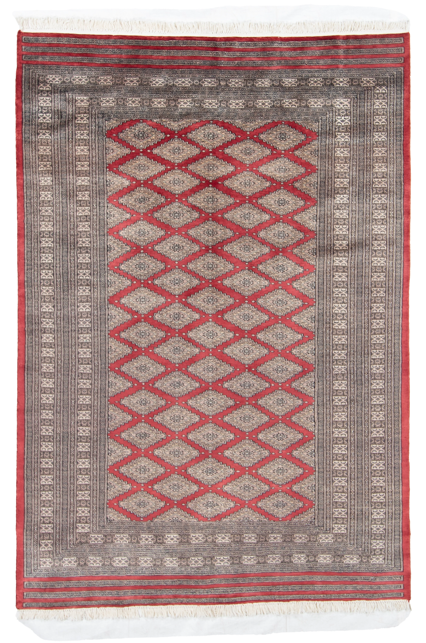 W 6.1 L 9 Bokhara 100% Wool Hand-Woven All-Over Design - 21804