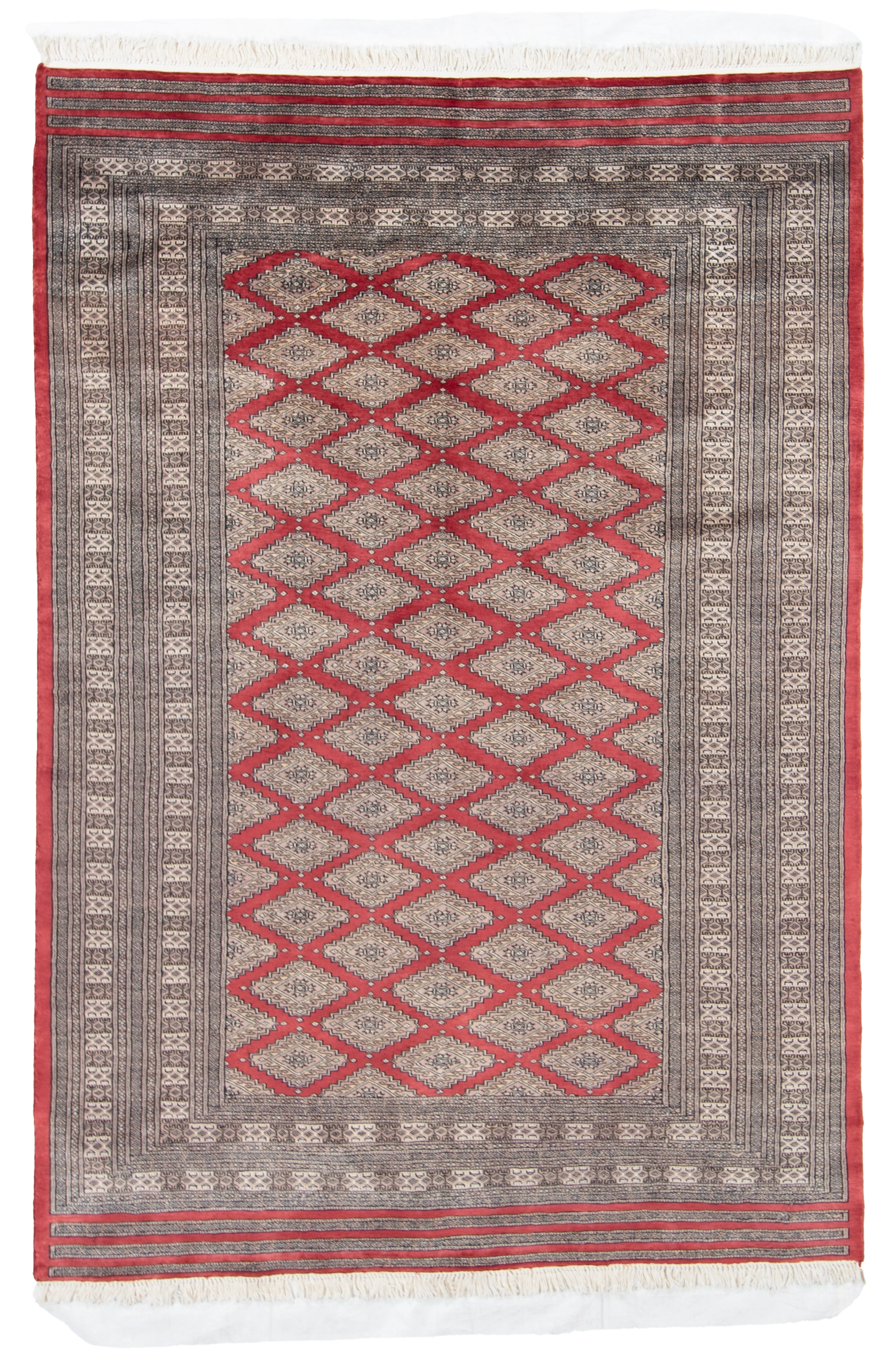W 6.1 L 9 Bokhara 100% Wool Hand-Woven All-Over Design - 21804