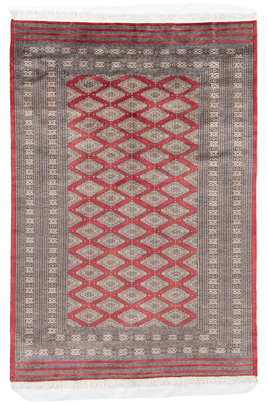 W 6.1 L 9 Bokhara 100% Wool Hand-Woven All-Over Design - 21804