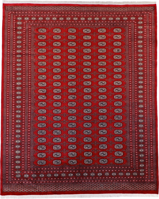 W 8.2 L 9.1 Bokhara 100% Wool Hand-Woven Geometric Design - 21858