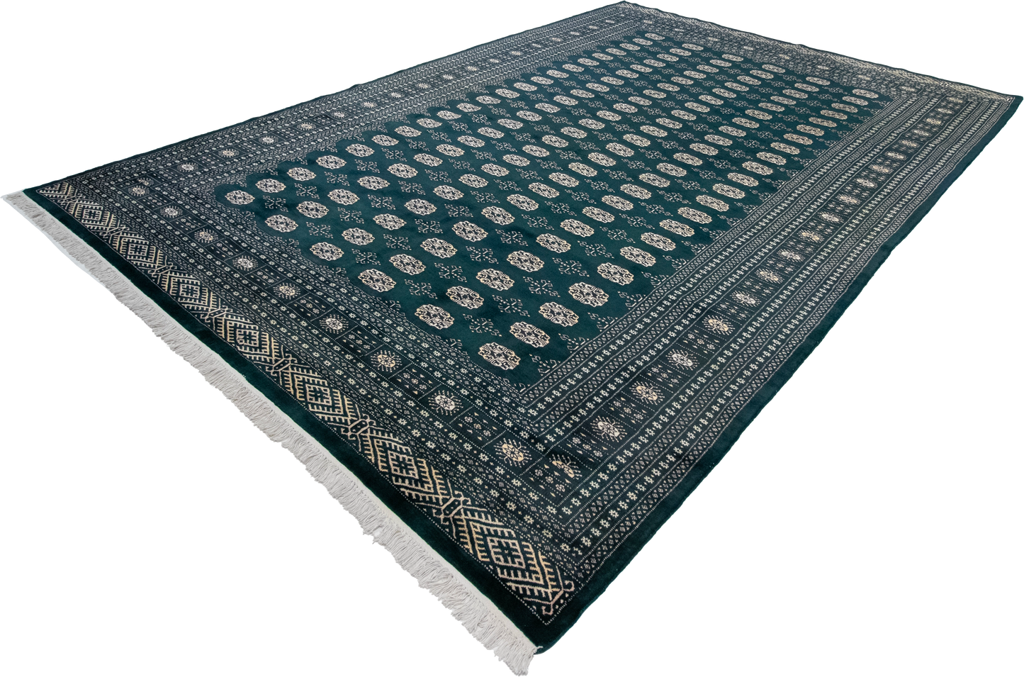 W 8.1 L 11.3 Bokhara 100% Wool Hand-Woven Geometric Design - 21869