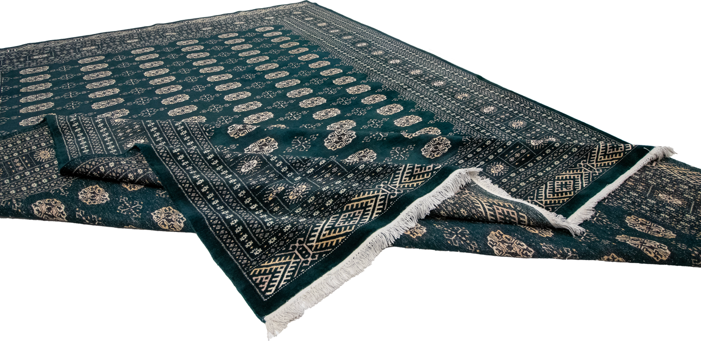 W 8.1 L 11.3 Bokhara 100% Wool Hand-Woven Geometric Design - 21869