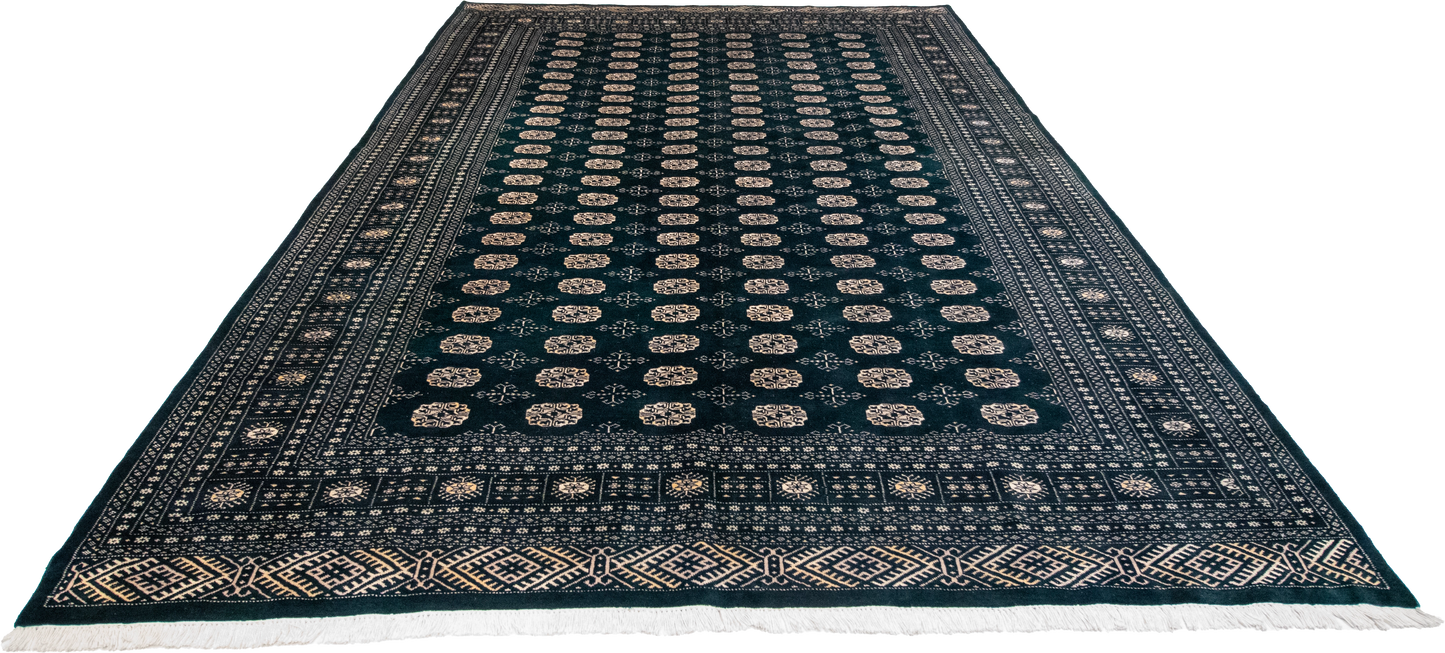 W 8.1 L 11.3 Bokhara 100% Wool Hand-Woven Geometric Design - 21869
