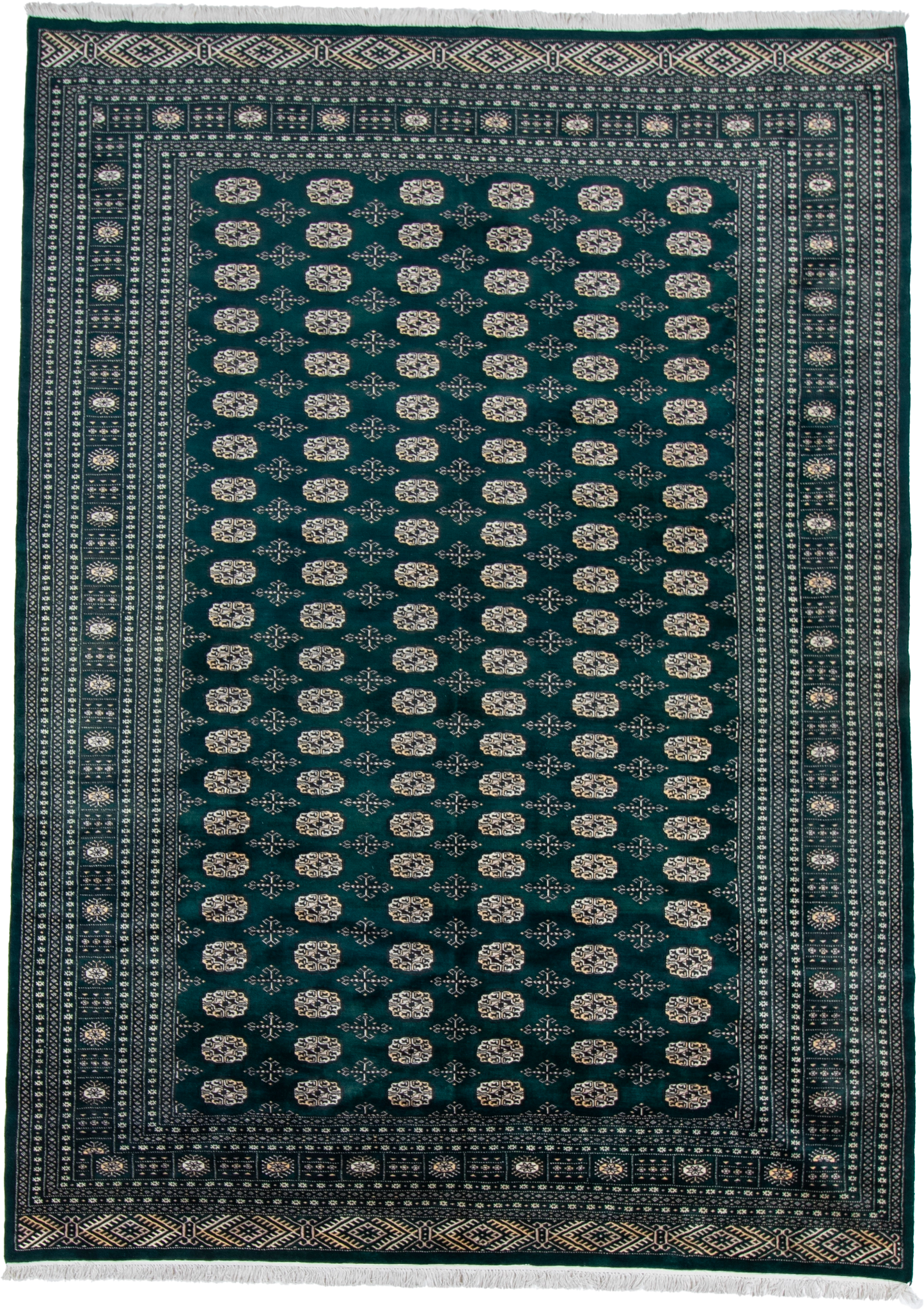 W 8.1 L 11.3 Bokhara 100% Wool Hand-Woven Geometric Design - 21869