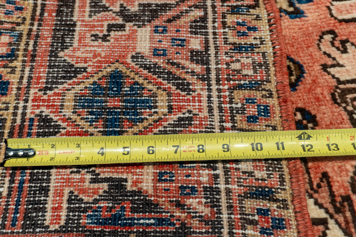 W 7.11 L 9.9 Heriz S. Antique 100% Wool Hand-Woven Medallion Design - 21888