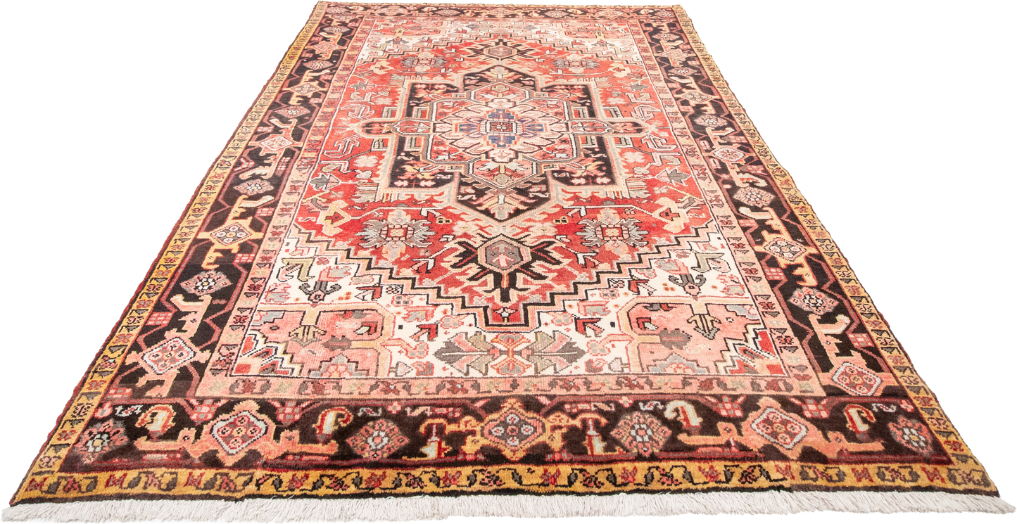 W 6.8 L 9.6 Heriz 100% Wool Hand-Woven Geometric Design - 21892