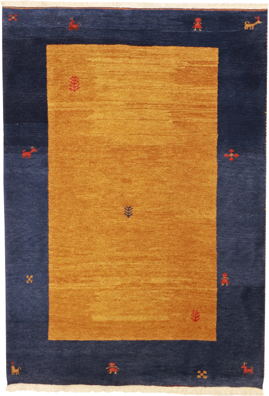 W 4.7 L 6.6 Gabbeh 100% Wool Hand-Woven All-Over Design - 21911