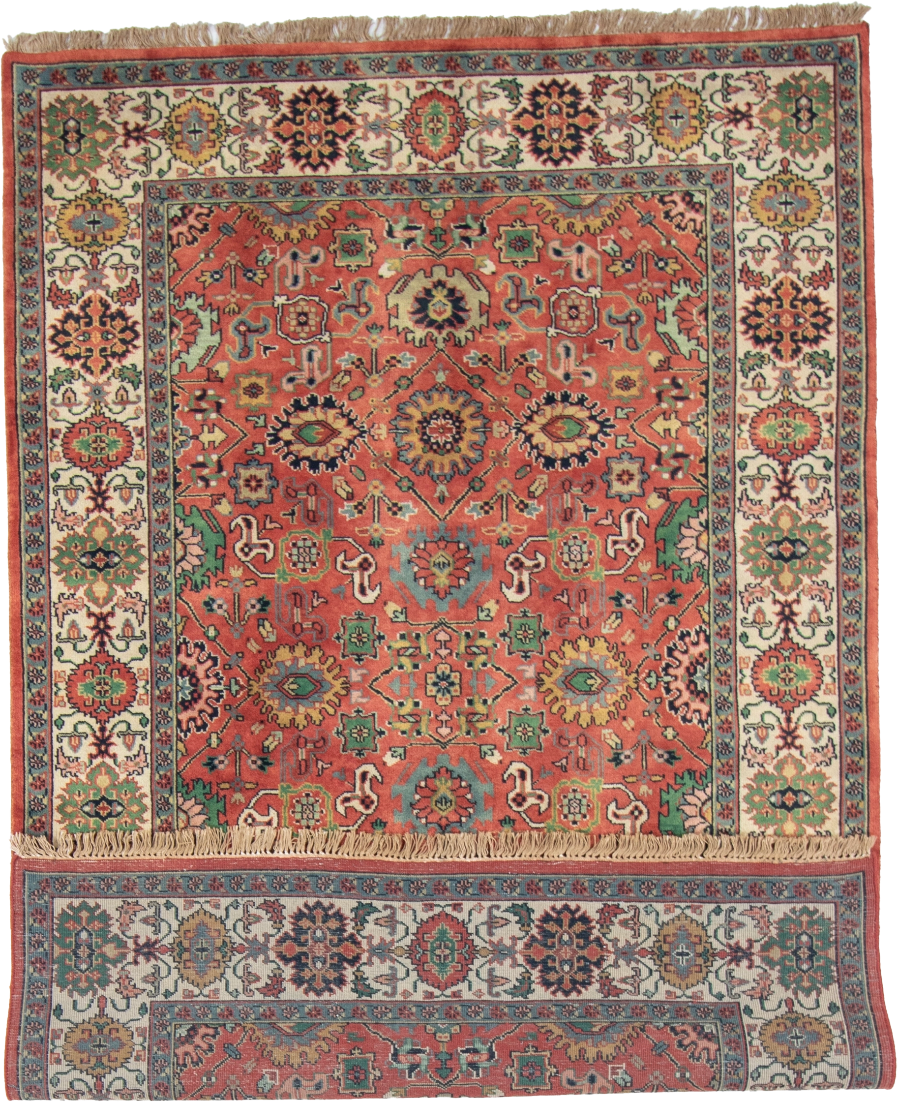 W 5.10 L 8.10 Mahal 100% Wool Hand-Woven All-Over Design - 21965