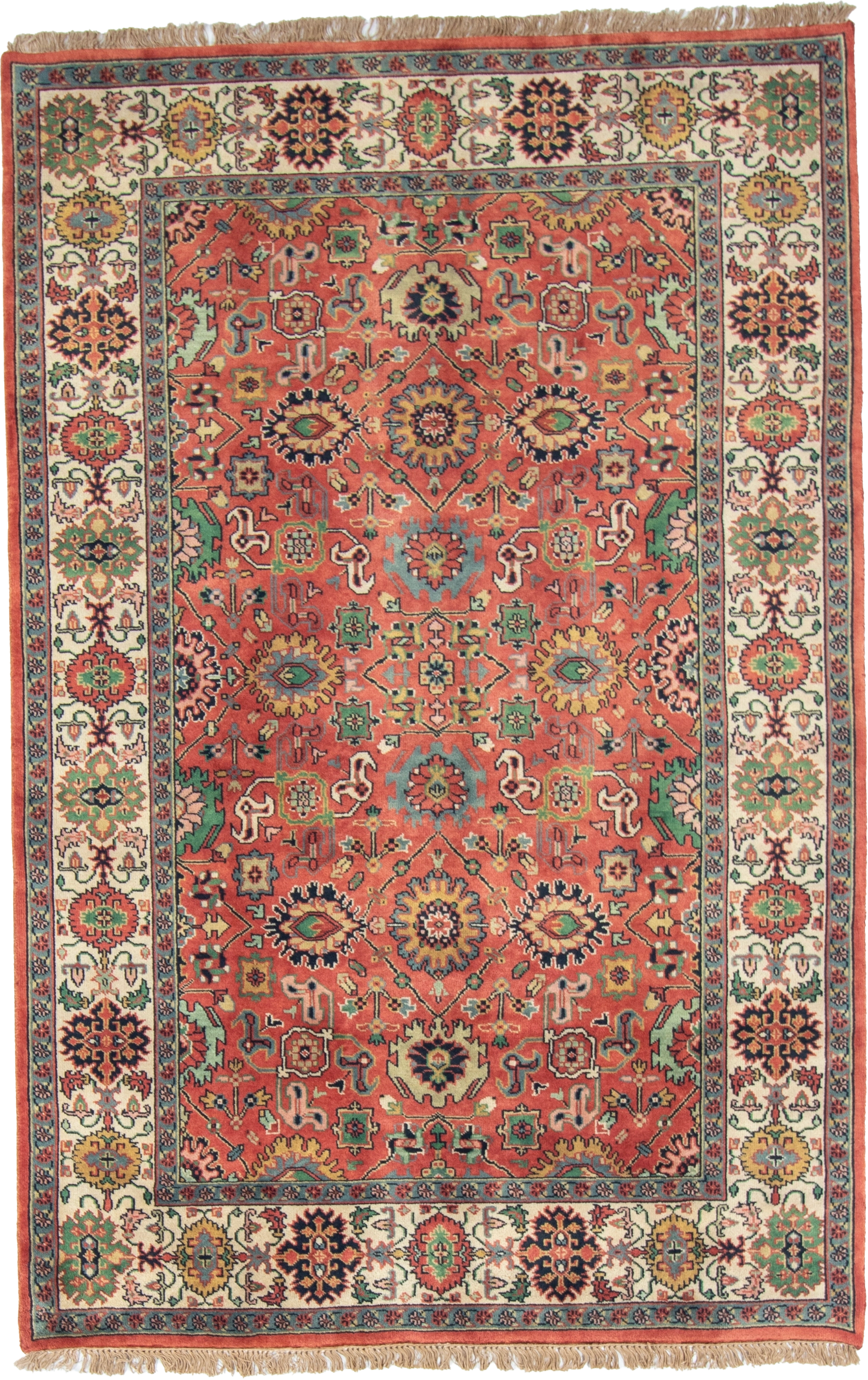 W 5.10 L 8.10 Mahal 100% Wool Hand-Woven All-Over Design - 21965