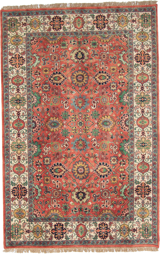 W 5.10 L 8.10 Mahal 100% Wool Hand-Woven All-Over Design - 21965