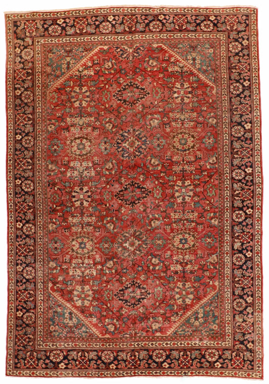 W 7.9 - L 11 - Frahan Fine All Over Rectangle - Finest Hand-Knotted Quality Wool - 22000