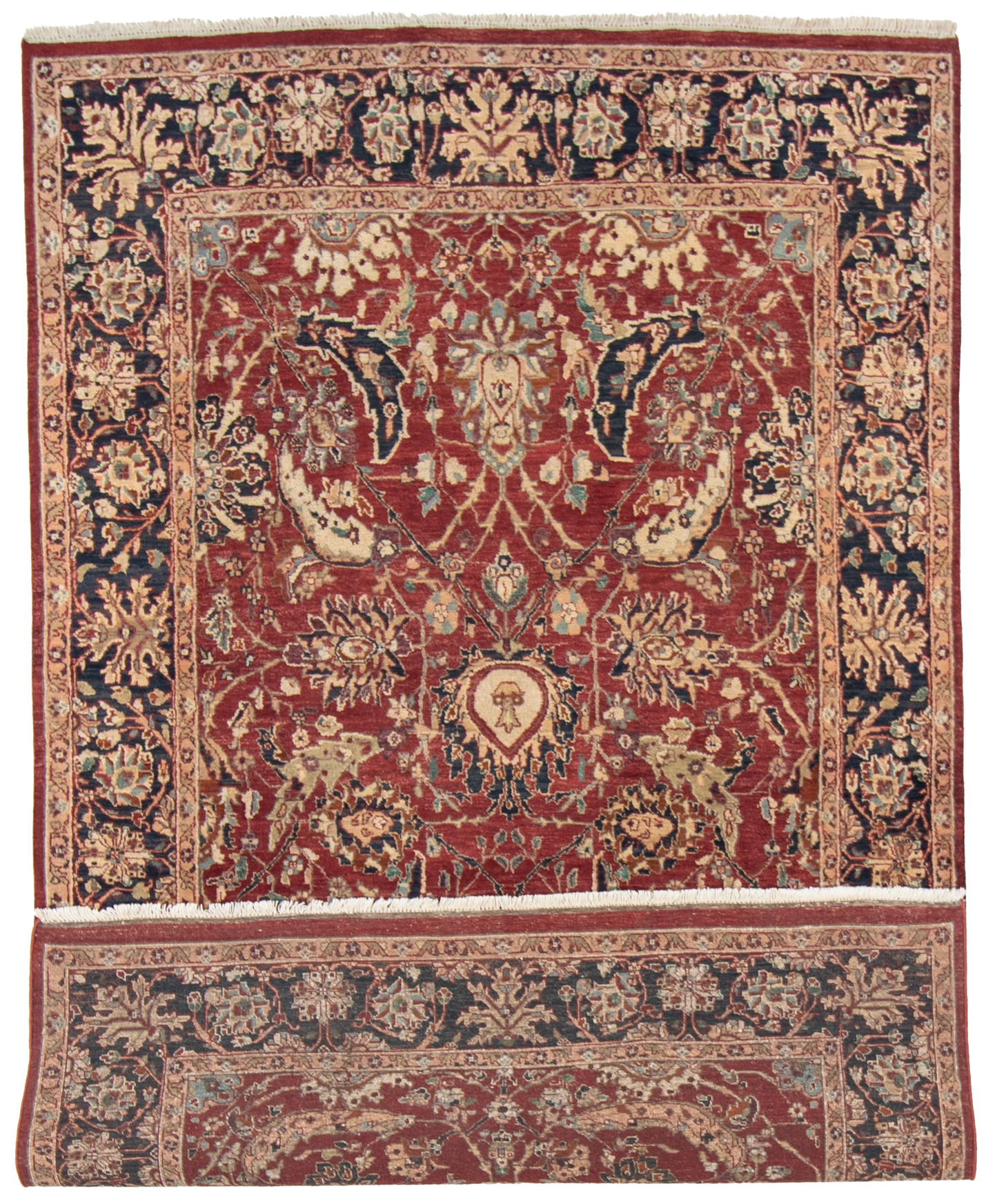 W 6.1 L 9.5 Farahan 100% Wool Hand-Woven All-Over Design - 22433
