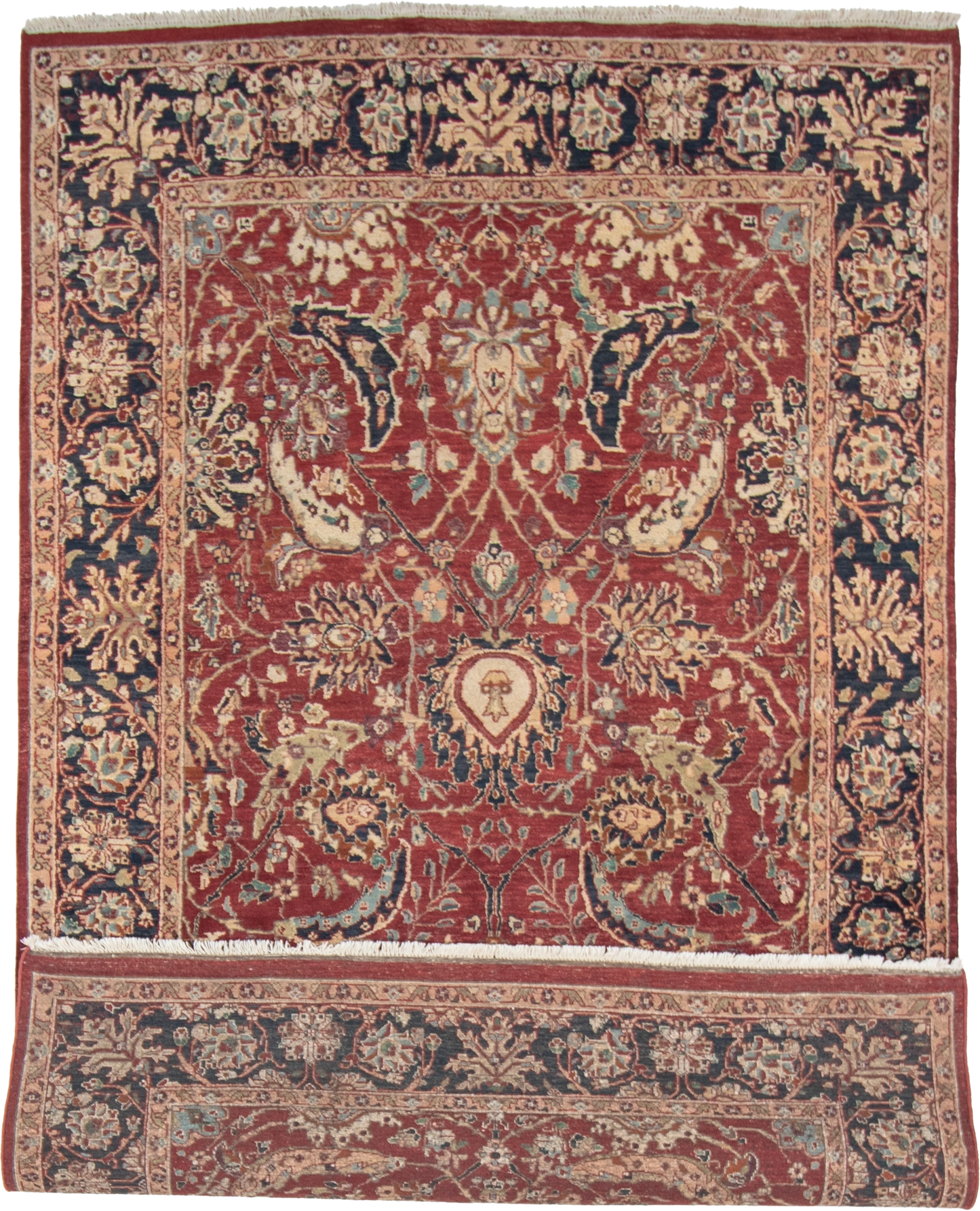 W 6.1 L 9.5 Farahan 100% Wool Hand-Woven All-Over Design - 22433