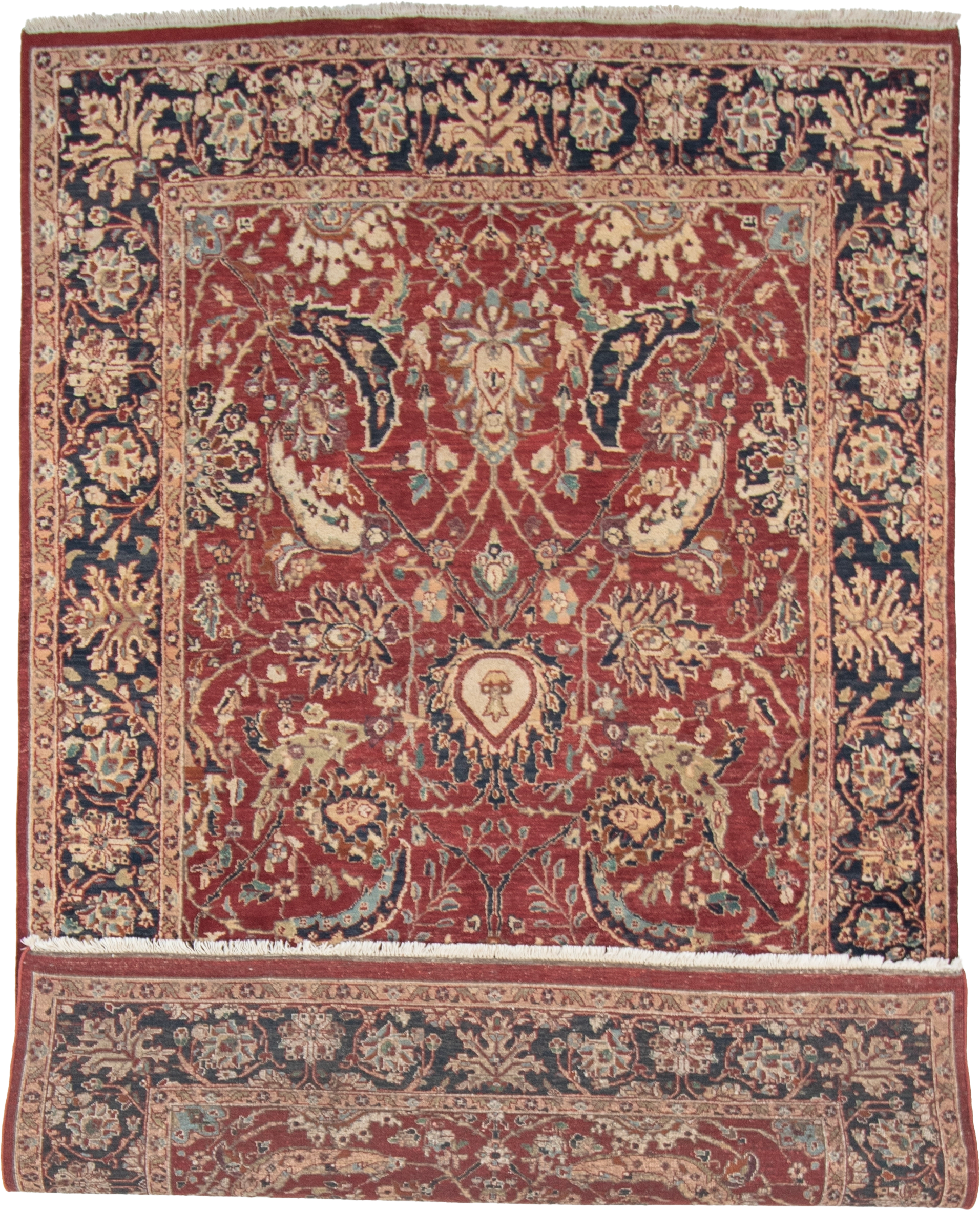 W 6.1 L 9.5 Farahan 100% Wool Hand-Woven All-Over Design - 22433